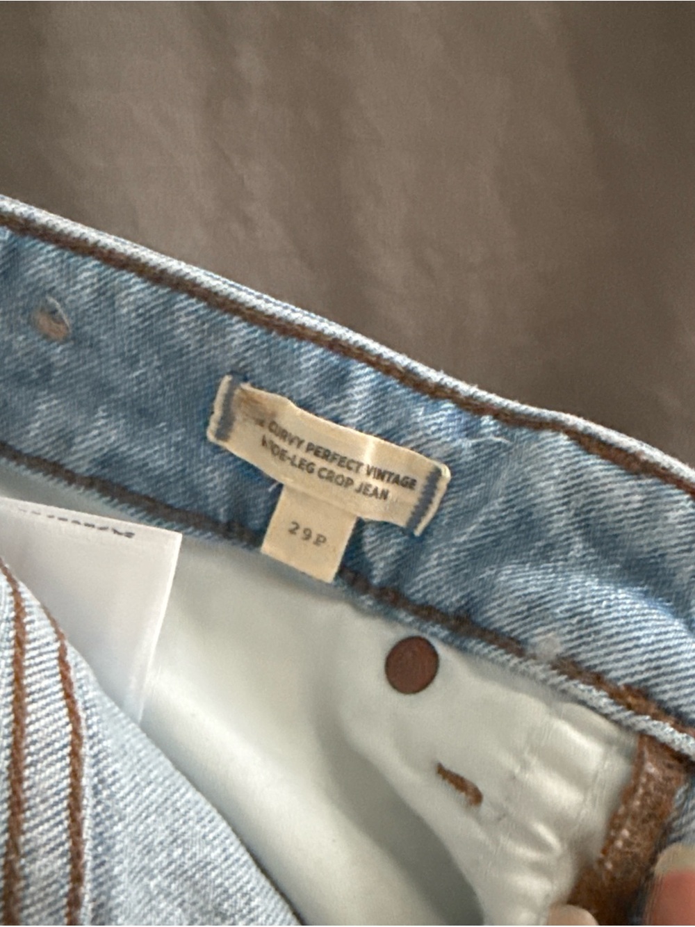 Madewell Curvy Perfect Vintage Wide Leg Crop Jean size 29P petite Altoona Wash - Picture 3 of 4